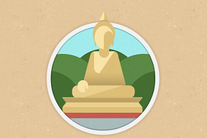 Flat Buddha Icon