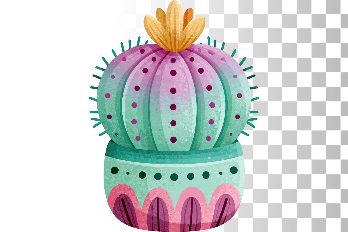 Whimsical Cactus Clipart 55 PNG, a Decorative Illustration by Whimsy Brush Studio (Photo 9 of 10)