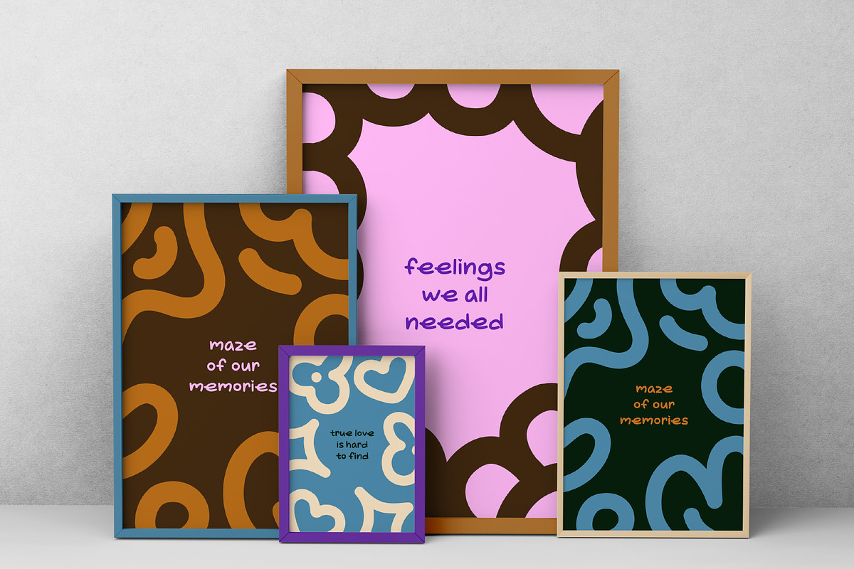 Abstract doodle posters, cards set, a Decorative Illustration by Good Studio (Photo 5 of 8)