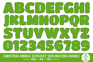 Christmas Doodle Alphabet Bundle V.2