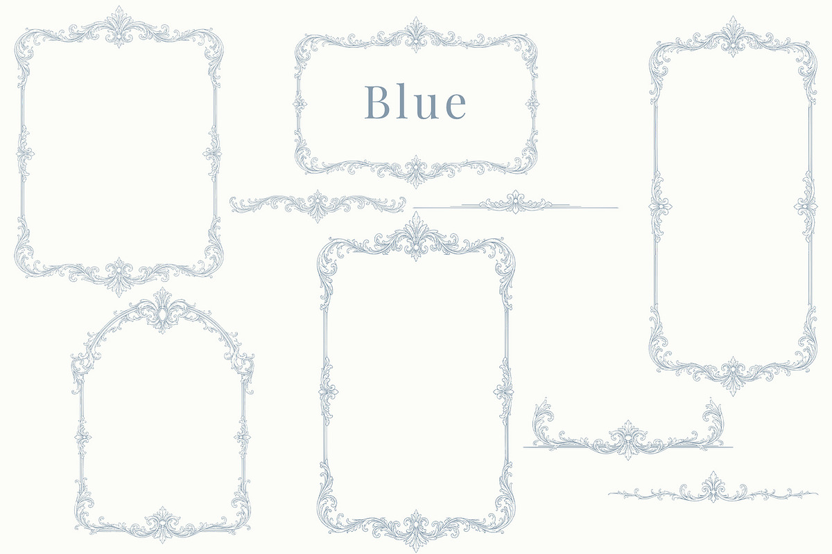 Baroque Flourish Borders, a Decorative Illustration by AW Studios (Photo 4 of 12)