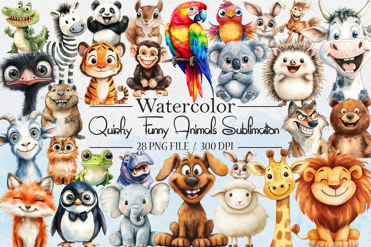 Quirky Funny Animals Sublimation, a Graphic by Libby Wishes (Photo 1 of 7)