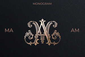 MA AM Wedding Monogram Logo