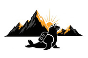 Sunlit Mountain Seal Silhouette, a Graphic by musafir_fashion (Thumbnail 4 of 6)