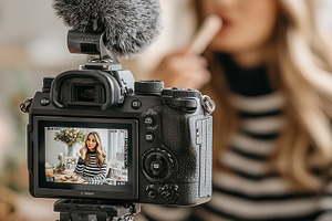 Beauty Vlogger Recording Makeup Tuto, a Photo by Pixeness Studio