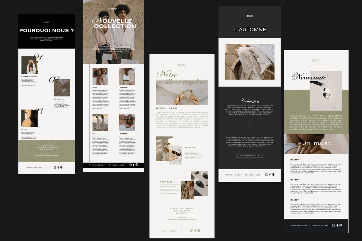 Fall In Love Newsletter templates, an Email Template by La P'tite Minimaliste (Photo 2 of 6)