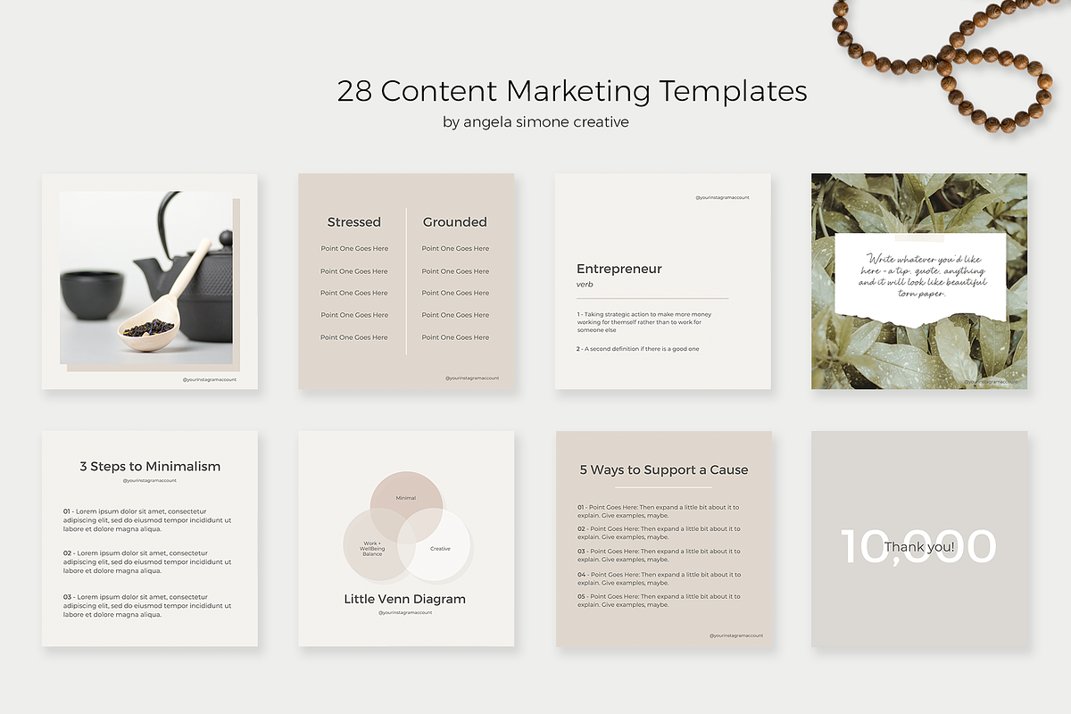 Instagram Canva Minimalist Templates, a Social Media Template by angela simone creative (Photo 5 of 25)