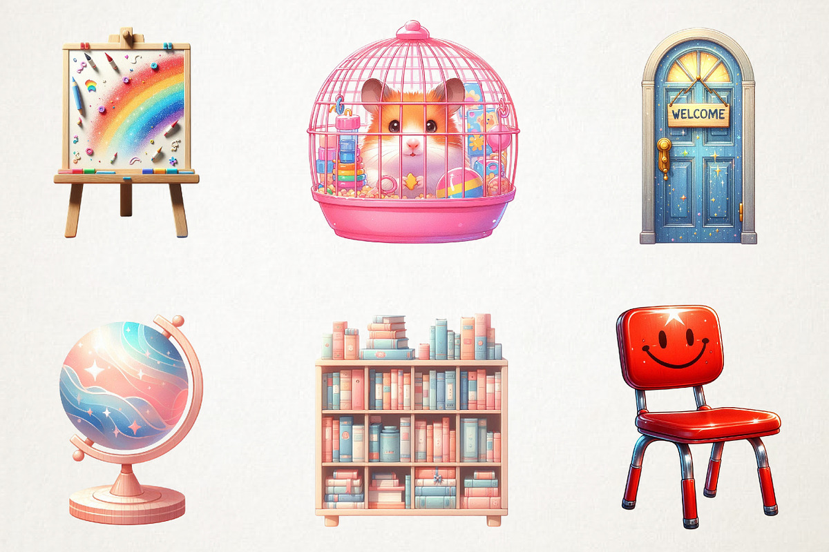 Back To School Classroom Clipart, an Illustration by RobertsArt (Photo 2 of 7)