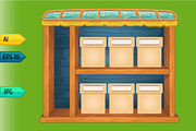 Game wooden store windows set, a Templates & Theme by julia_musdotter (Thumbnail 7 of 21)