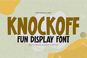 Knockoff - Fun Display Font, a Font by Gassstype (Thumbnail 1 of 9)