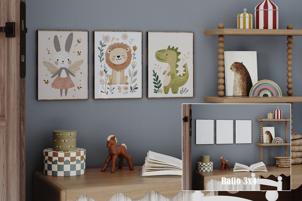 Vintage Nursery Frame Mockup Bundle, a Household Mockup by Artjafara (Photo 8 of 15)