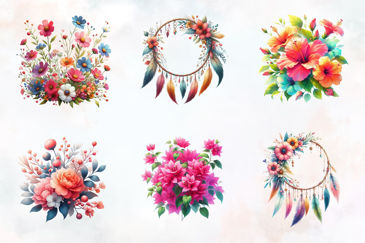 Floral Summer Sublimation Clipart, an Illustration by RobertsArt (Photo 3 of 8)