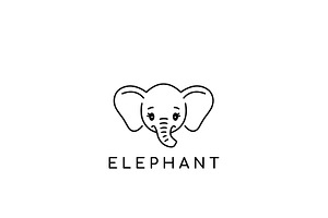 Minimalist Elephant Face Logo, a Branding & Logo Template by HueNestify