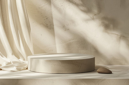Minimalist Product Podium in beige, a Background Photo by Virgo Studio