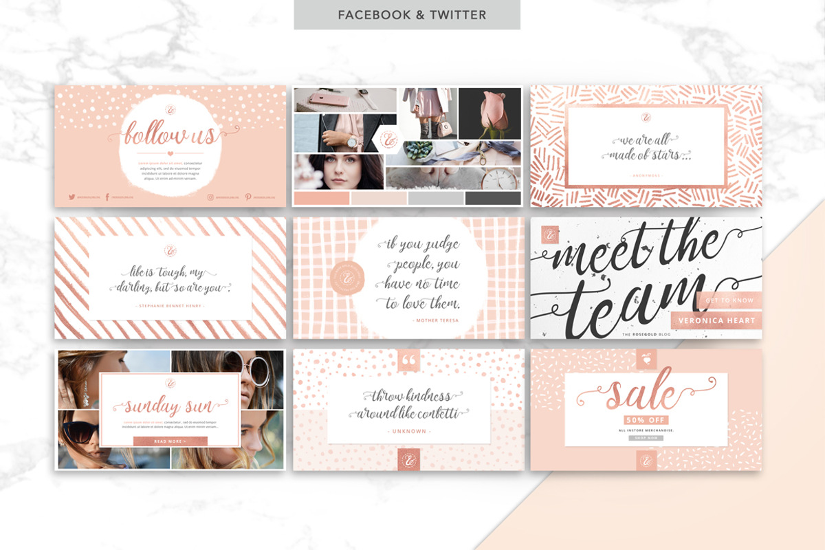 ROSE GOLD | Social Media Pack 2, a Social Media Template by Marigold Studios (Photo 9 of 14)