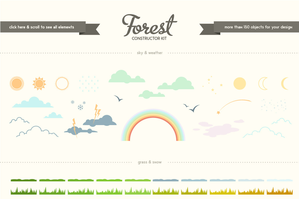 Forest Constructor Kit, a Decorative Illustration by Elena Paletskaya (Photo 2 of 4)