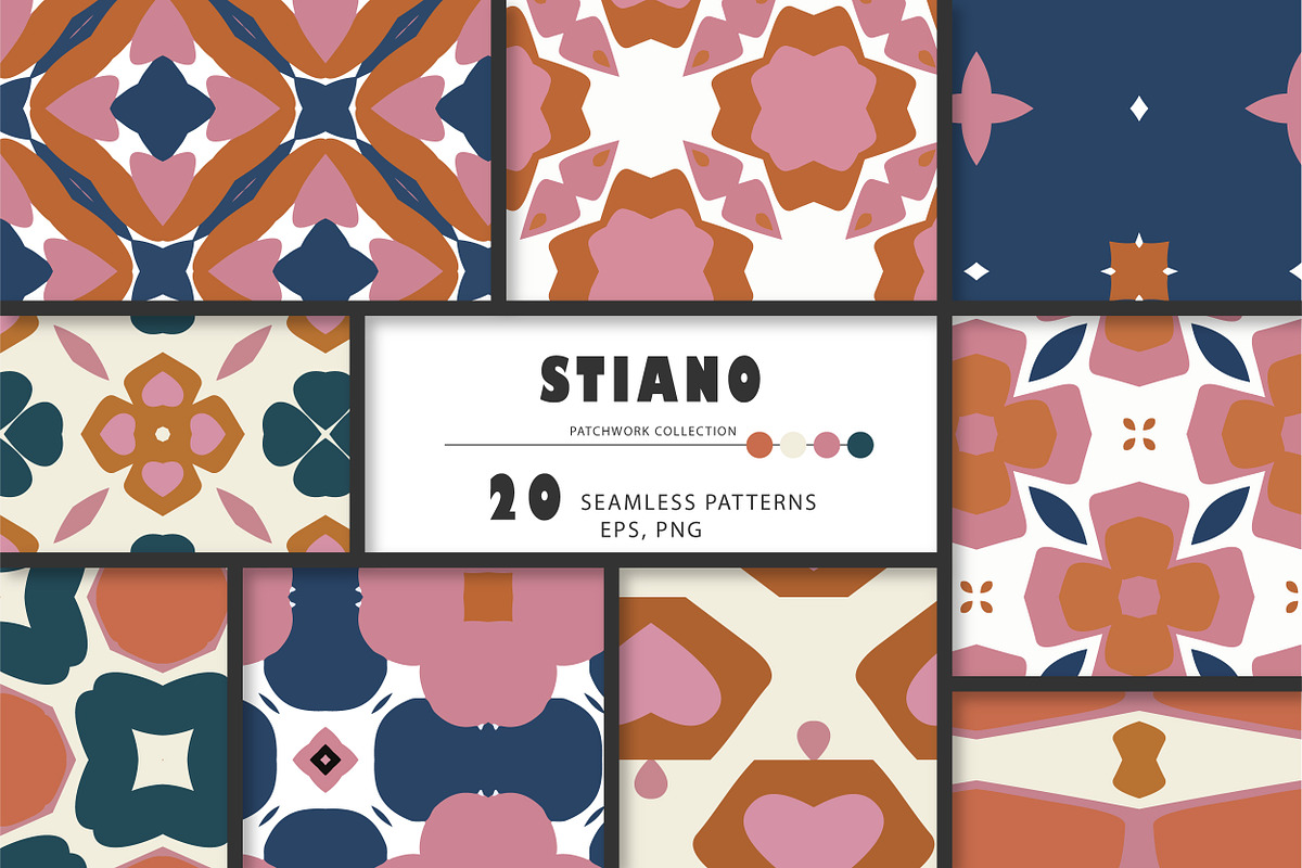 STIANO geometric seamless patterns., a Pattern Graphic by Peolla (Photo 1 of 10)