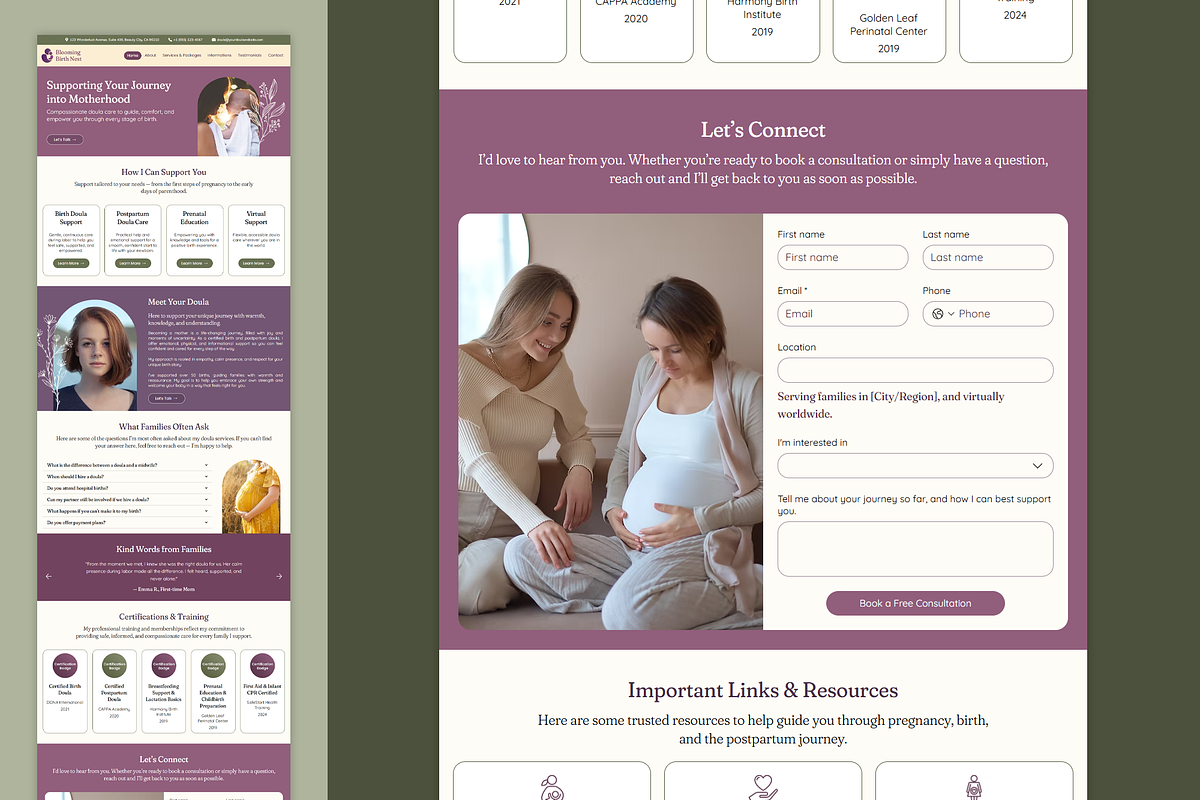 Birth Doula Wix Studio Website preview 6