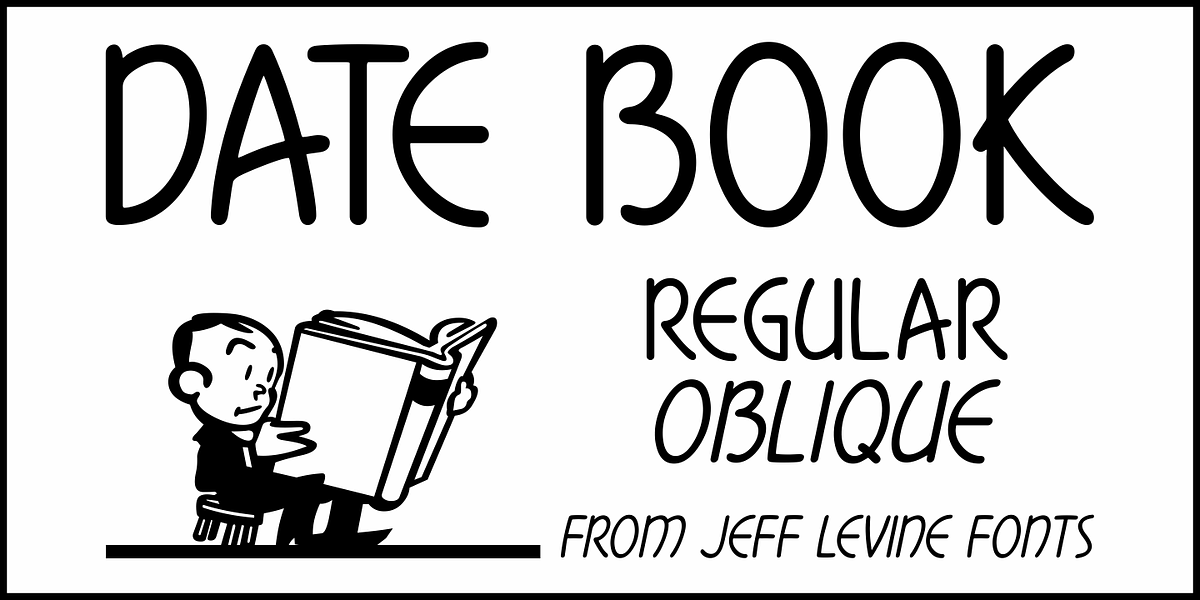Date Book JNL, a Handwritten Font by Jeff Levine Fonts (Photo 1 of 5)