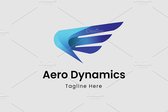 Aero Dynamics Wing Logo Template preview 3