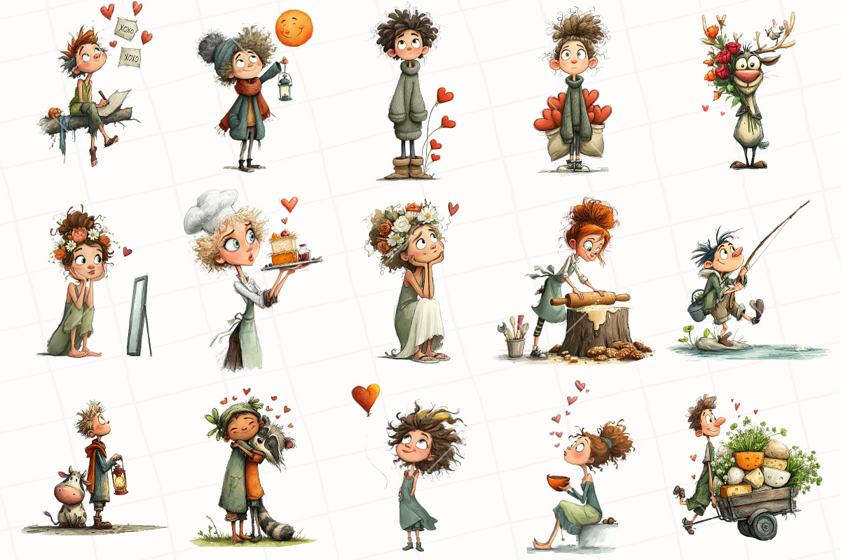 Quirky Valentine Clipart, an Illustration by OK Design (Photo 3 of 6)