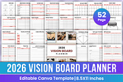 2026 Vision Board Planner Canva Kdp, a Stationery Template by Mustafiz (Thumbnail 1 of 6)