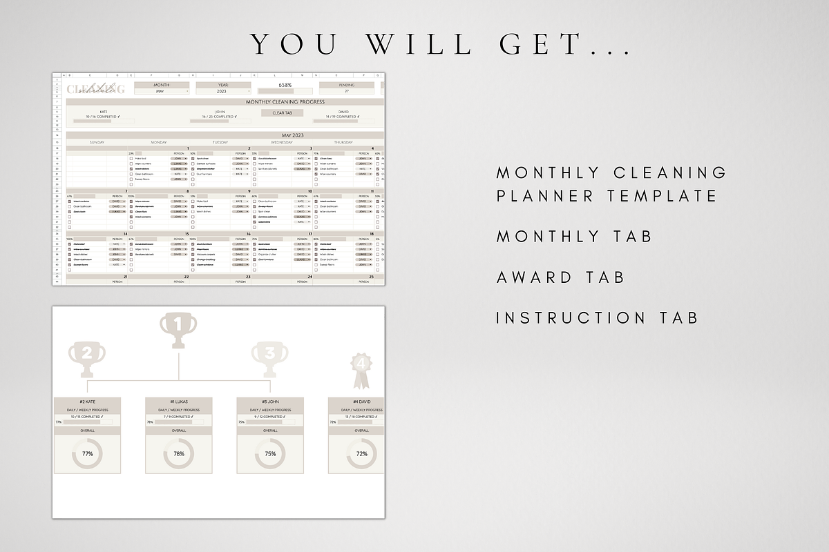 Cleaning Checklist Spreadsheet, a Templates & Theme by BRANDcontent (Photo 5 of 7)