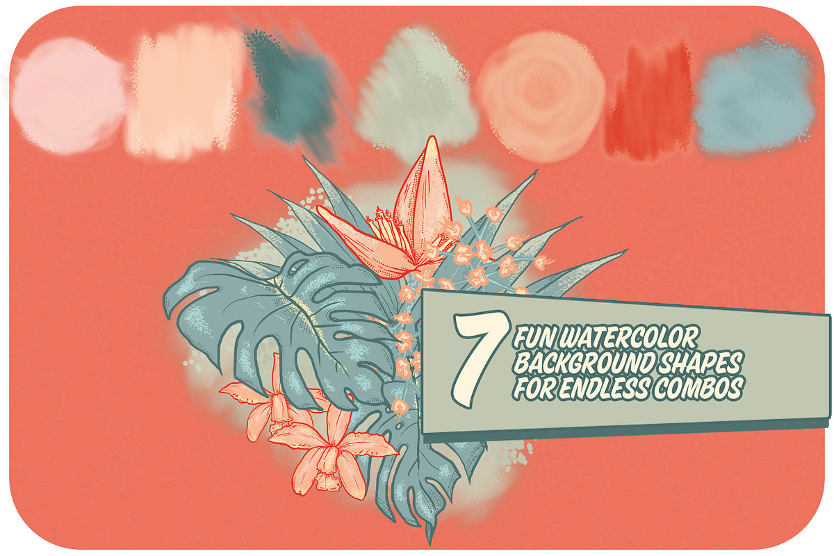 Vintage Tropical Floral Bundle, an Object Graphic by Phosphorus Design Co. (Photo 5 of 8)