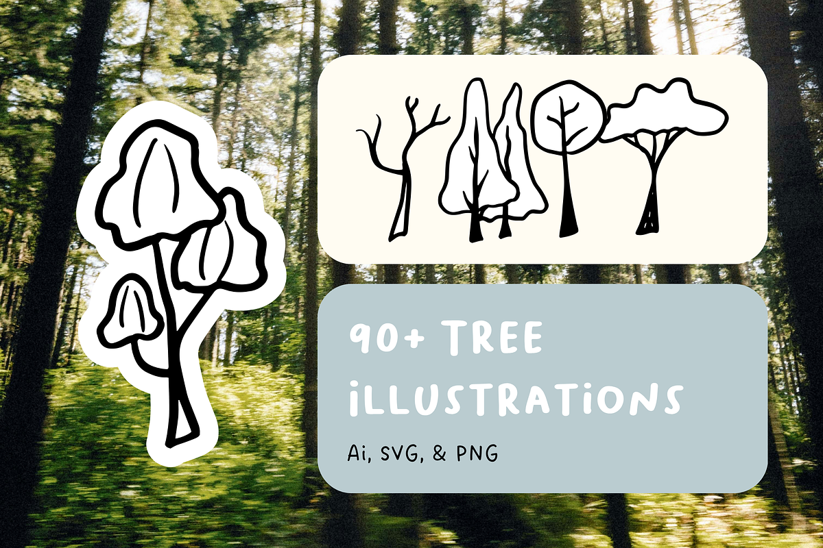 +90 Tree Set Illustration, an Object Illustration by The Journey Atelier (Photo 1 of 5)