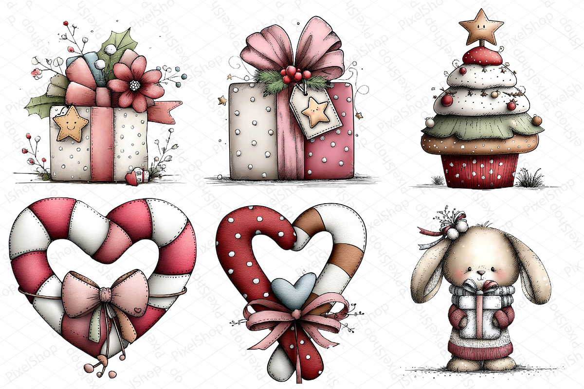 Whimsical Cute Christmas Wonderland, an Illustration by DreamPrint404 (Photo 4 of 6)