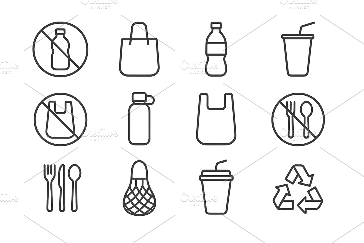 Icons representing sustainability, an Illustration by ZinetroN