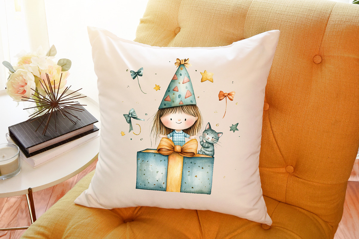 Cute LIttle Girl Gnome and Cat Clipa, an Illustration by Sublimation Artist (Photo 6 of 6)