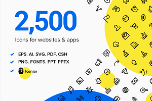 2,500 Line and Solid Icons, a Solid Icon by Icon54