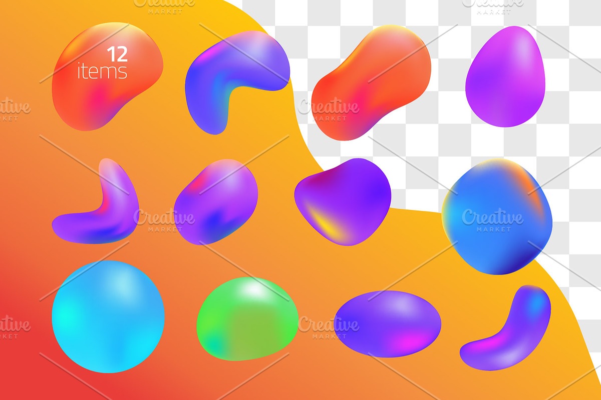 Fluid abstract 3d blobs vivid shapes, an Object Graphic by vladwel (Photo 5 of 6)