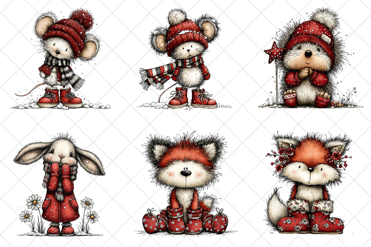Whimsical Winter Clipart Bundle, an Illustration by SinaCreation (Photo 3 of 7)