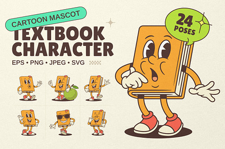 Textbook Cartoon Mascot Character