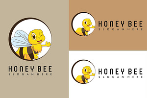 Honey Bee Mascot Logo Design