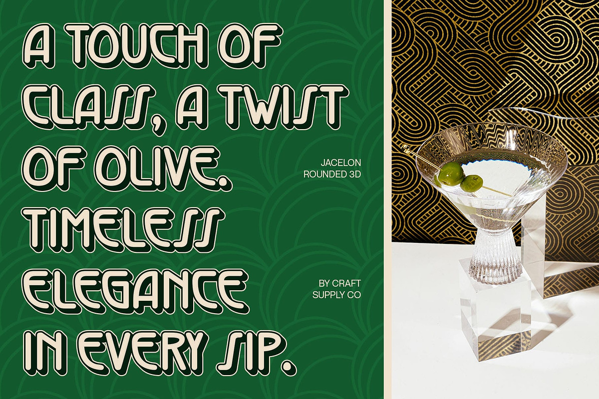 Jacelon Rounded 3D, a Sans Serif Font by Craft Supply Co. (Photo 4 of 8)