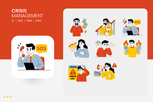 Set Crisis Management Illustration, a Finance Illustration by shin_std