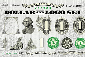 Vector Dollar And Money Logo Set