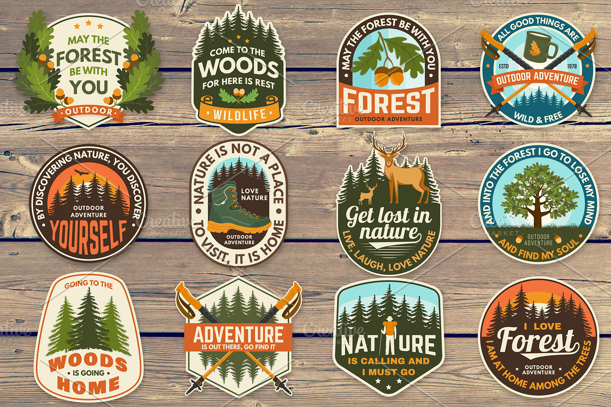 Hiking Patch Inspirational Quotes, a Branding & Logo Template by sivVector (Photo 2 of 3)