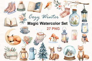 Winter Watercolor Clipart, an Illustration by PassionPNGcreation