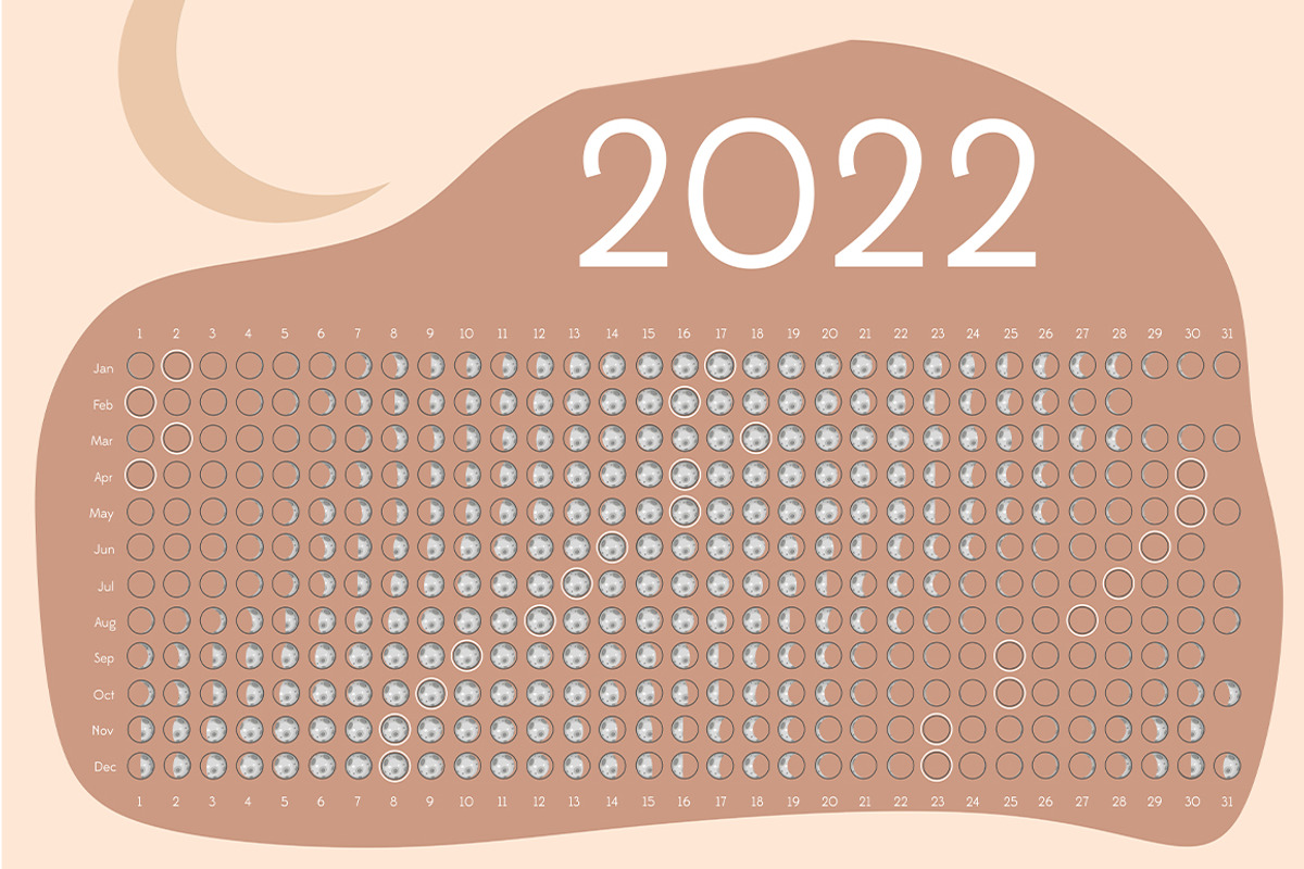 Moon Calendar 2022 Calm, a Stationery Template by land art (Photo 3 of 5)