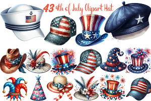 4th of July Clipart Hat, USA Patriot, an Illustration by DreamCafeArt