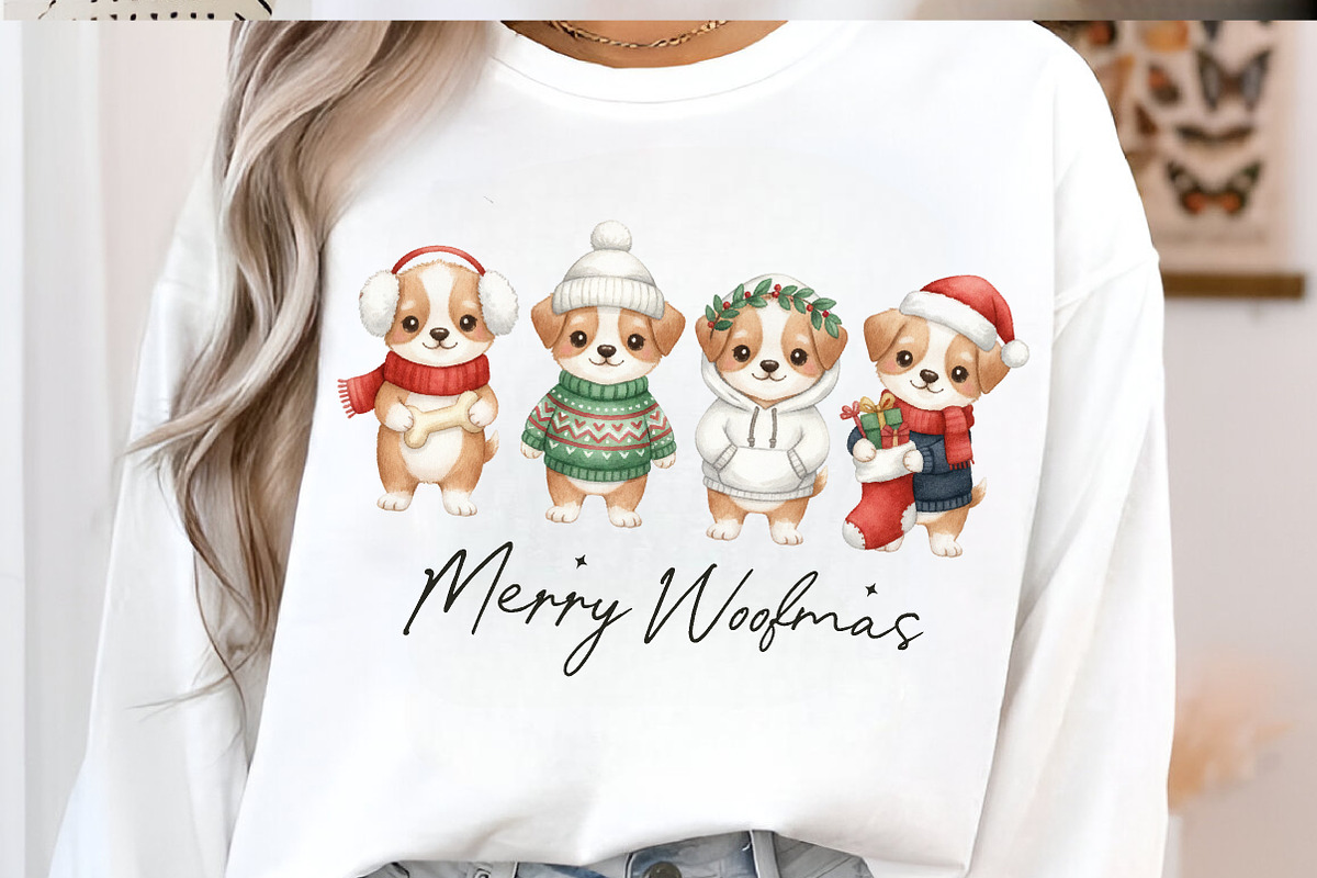 Merry Woofmas Christmas Dogs PNG, an Illustration by SinaCreation (Photo 4 of 6)