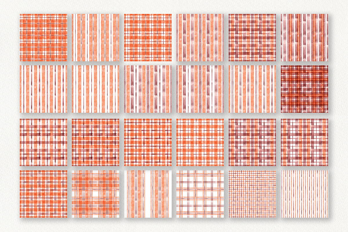 Amber Plaid & Stripe Patterns, a Decorative Illustration by YarovaArt (Photo 3 of 14)