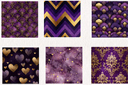 Purple and Gold Glitter Digital, a Pattern Graphic by CreationArt (Thumbnail 2 of 4)