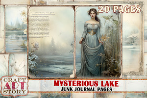 Mysterious Lake Junk Journal Pages