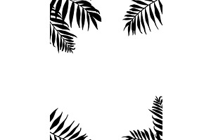 Palm leaves frame. Tropic plants, a Decorative Illustration by Frogella