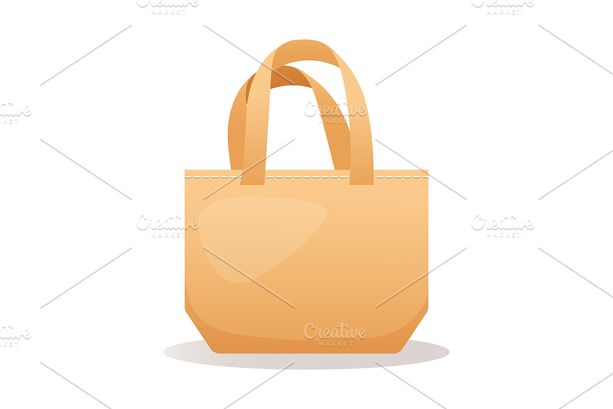 Vector cartoon recycled eco bag, an Object Illustration by Elen_Art